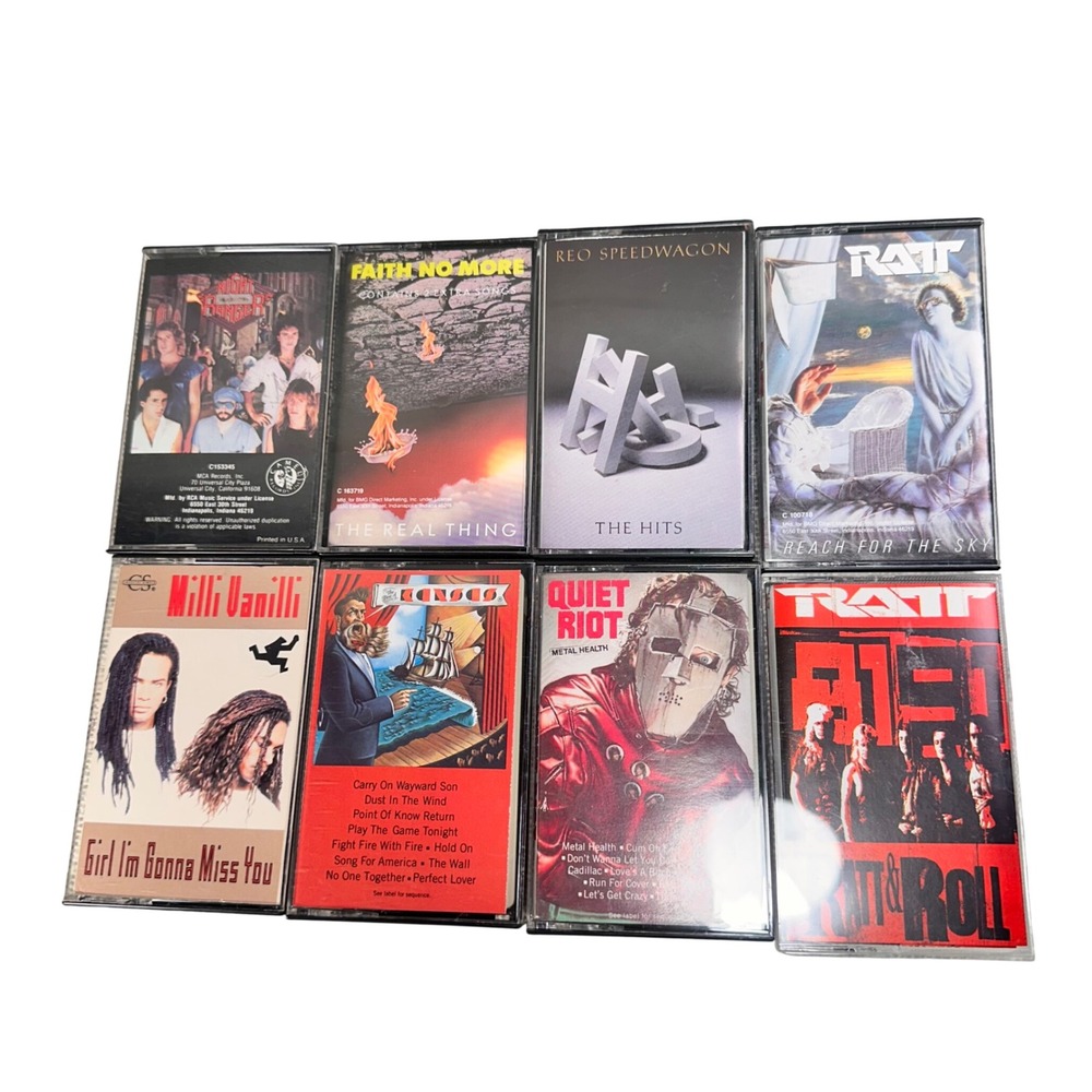 Cassette Tape Lot Ratt Faith No More Quiet Riot REO Speedwagon 8 Tapes vtg